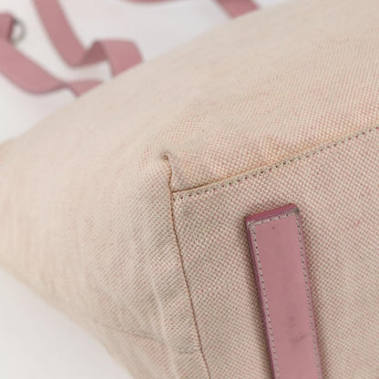 Prada PRADA Tote Bag Canvas Pink Silver Authentic bs33108