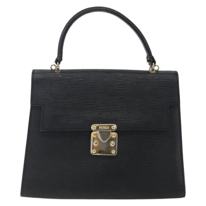 Fendi FENDI Hand Bag Leather Black Gold Authentic ka2601