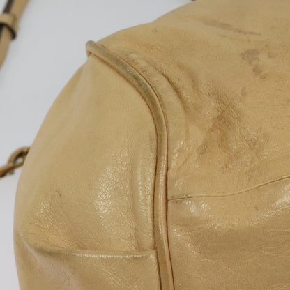 Chloé Chloé Chloe Etel Hand Bag Leather 2way Beige Gold Authentic am9018
