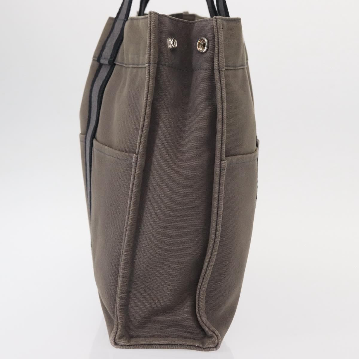 Hermès Hermès HERMES Fourre ToutMM Hand Bag Canvas Gray Silver Authentic 151280
