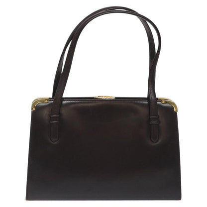 Gucci GUCCI Hand Bag Leather Brown Gold Authentic ep9221