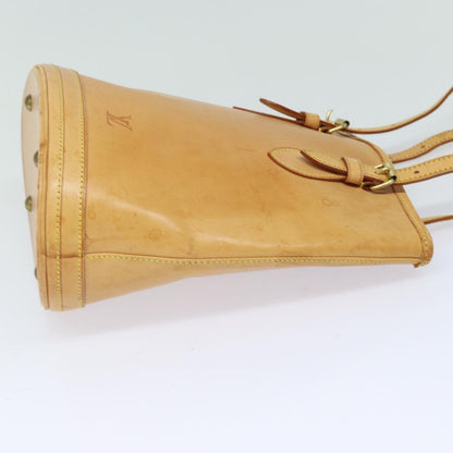 Louis Vuitton LOUIS VUITTON Nomad leather Bucket PM Shoulder Bag Beige M85001 LV Authentic 80351