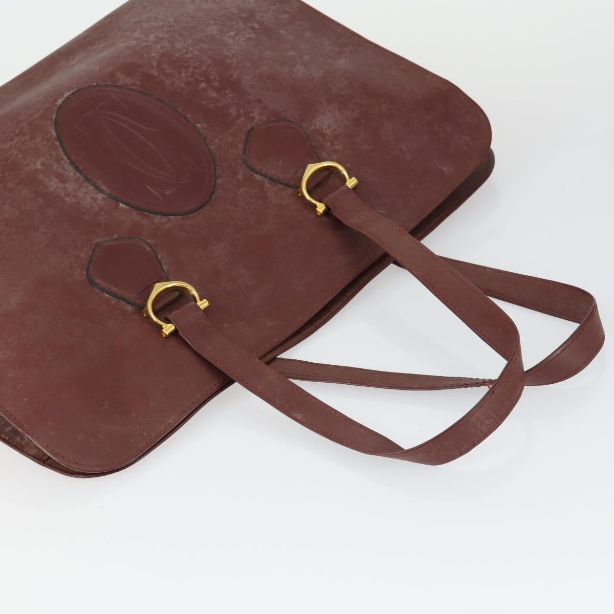 Cartier CARTIER Dior Shoulder Bag Leather 3 Set Bordeaux Authentic 165146