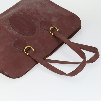 Cartier CARTIER Dior Shoulder Bag Leather 3 Set Bordeaux Authentic 165146