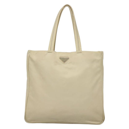 Prada PRADA Tote Bag Nylon Beige Silver Authentic 139071