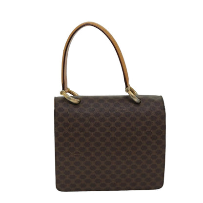 Celine CELINE Macadam Canvas Hand Bag PVC Brown Authentic 76088