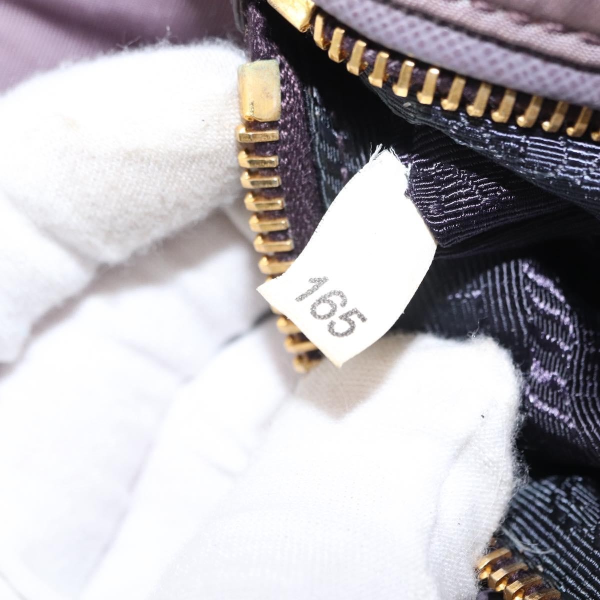 Prada PRADA Shoulder Bag Nylon Gold Purple Authentic 156015