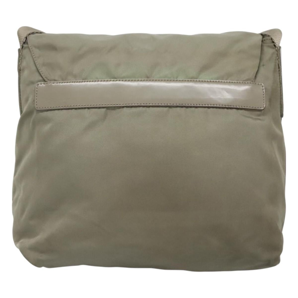 Prada PRADA Shoulder Bag Nylon Green Silver Authentic 121113