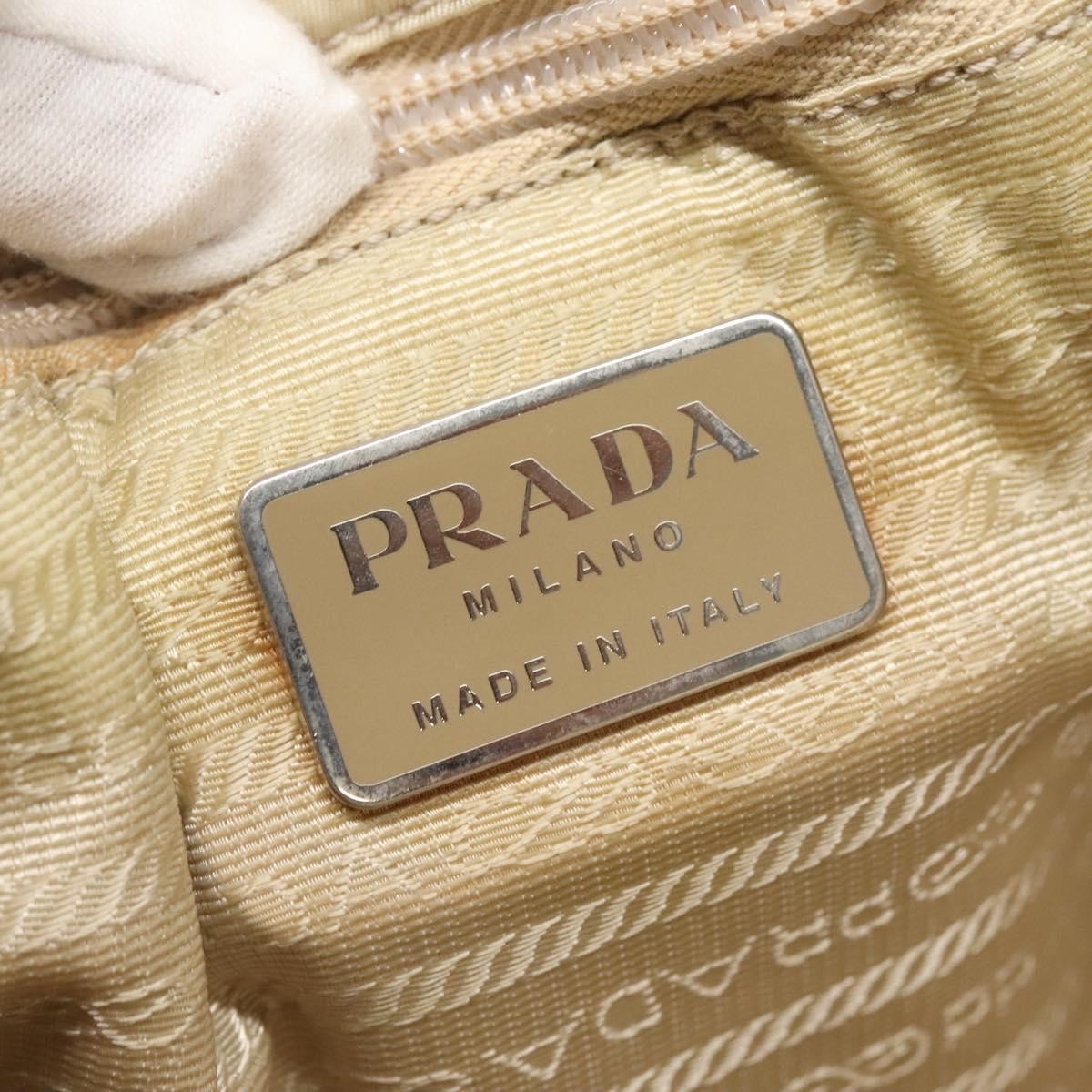 Prada PRADA Tote Bag Nylon Beige Silver Authentic 139071