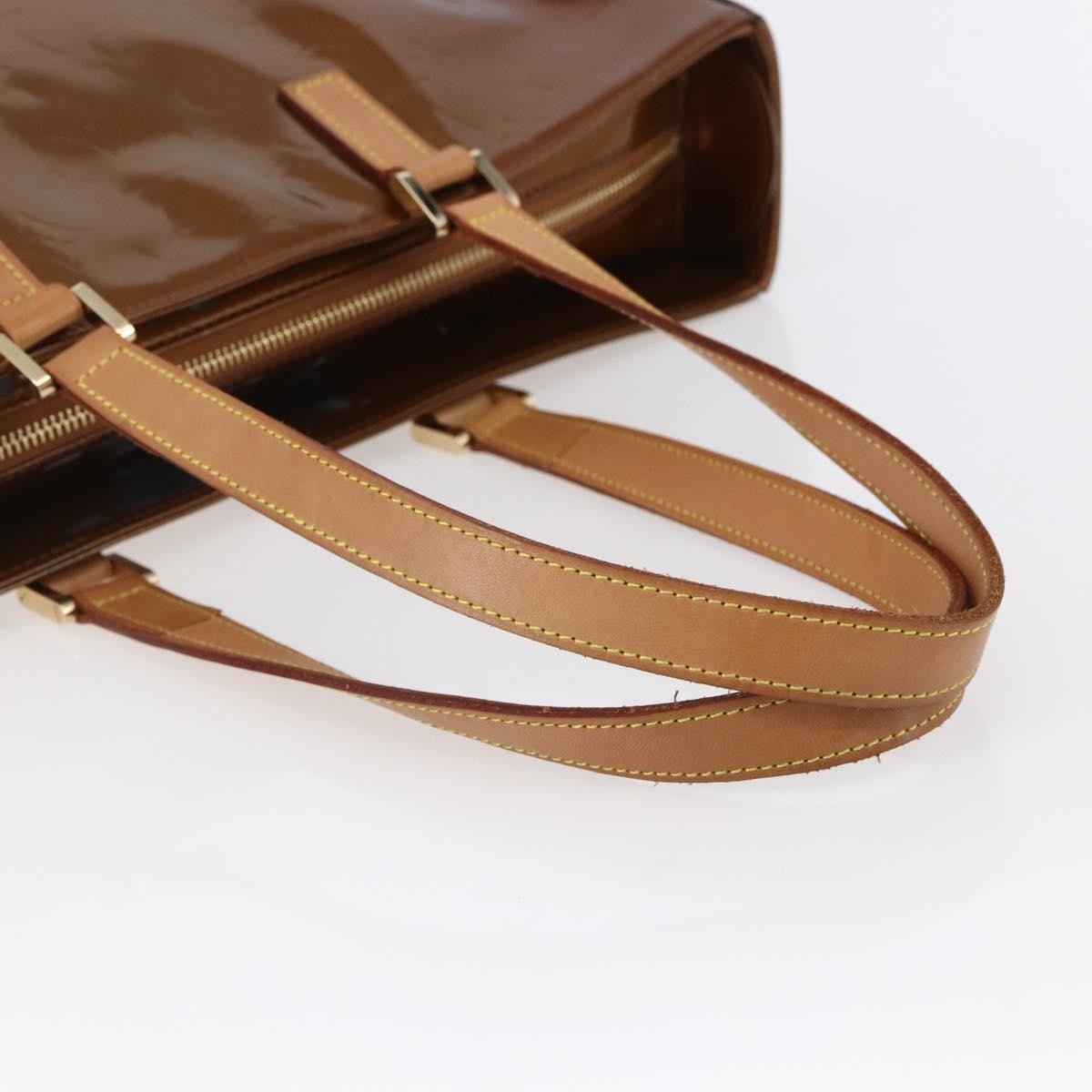 Louis Vuitton LOUIS VUITTON Monogram Vernis Columbus Tote Bag Bronze M91134 LV Authentic 145167