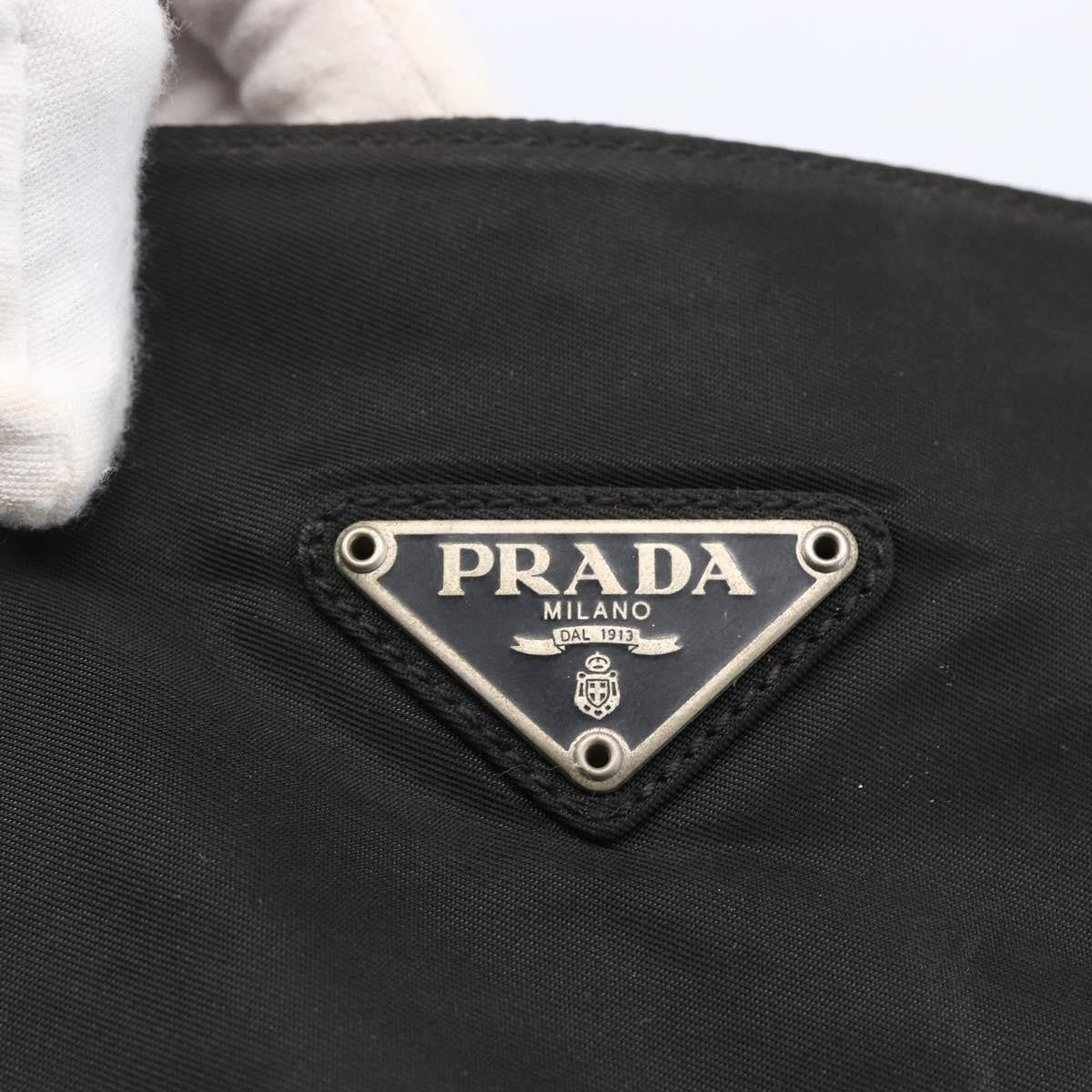 Prada PRADA Hand Bag Nylon Black Silver Authentic 154514