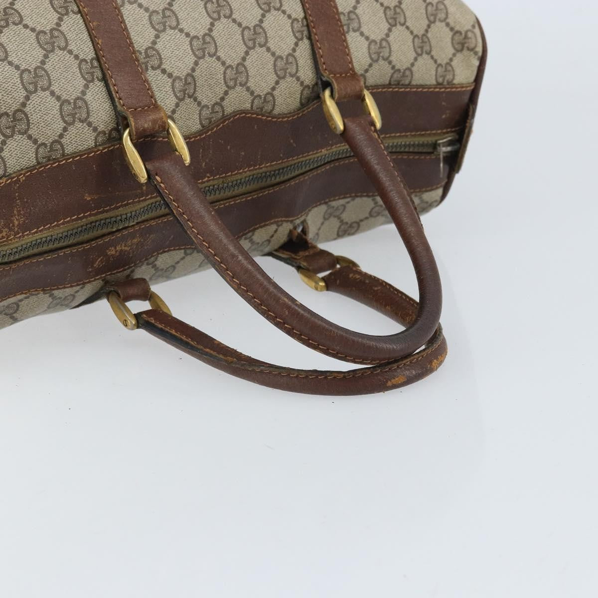 Gucci GUCCI GG Supreme Hand Bag PVC Beige Gold Authentic ka2314