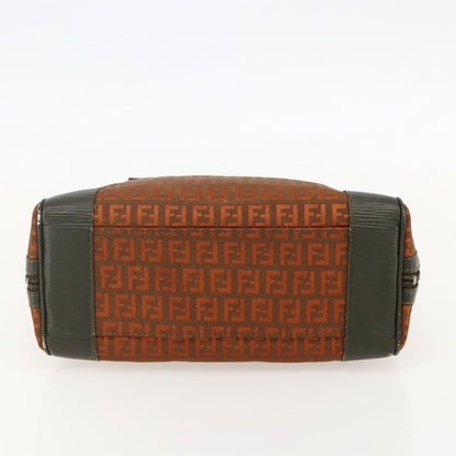 Fendi FENDI Zucchino Canvas Hand Bag Brown Authentic 175160