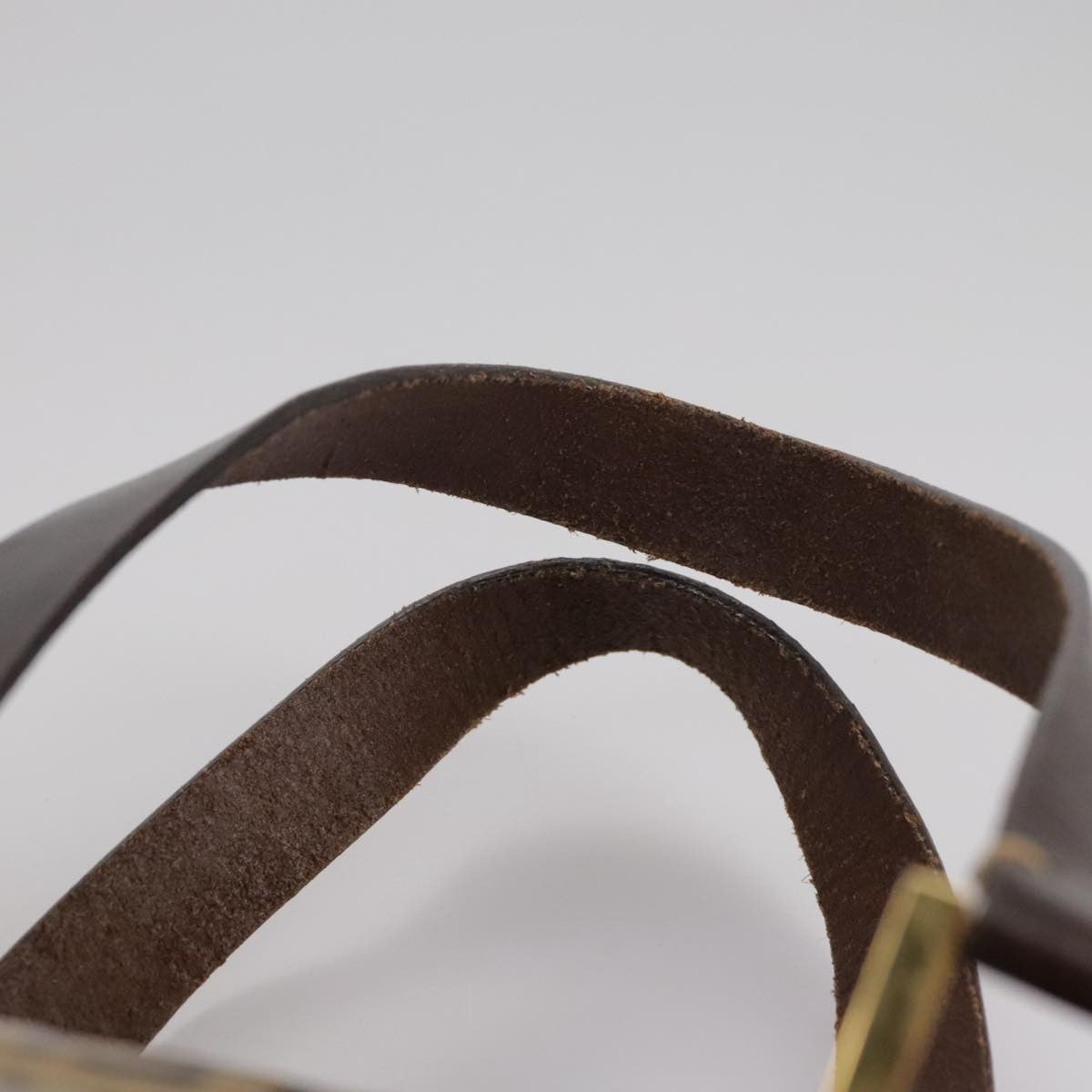 Fendi FENDI Zucchino Canvas Hand Bag Brown Gold Authentic bs21516
