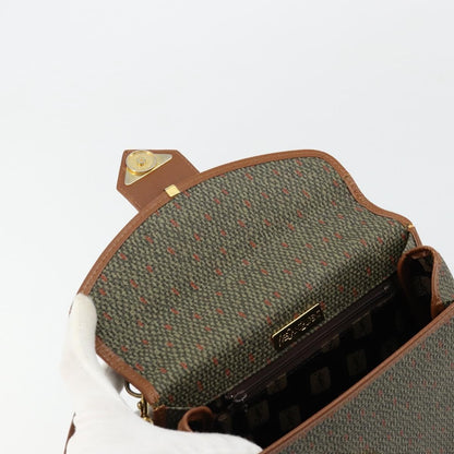 Saint Laurent SAINT LAURENT Hand Bag Coated Canvas 2way Khaki Gold Authentic bs34511