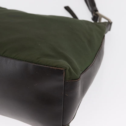 Prada PRADA Shoulder Bag Nylon Khaki Silver Authentic 165486