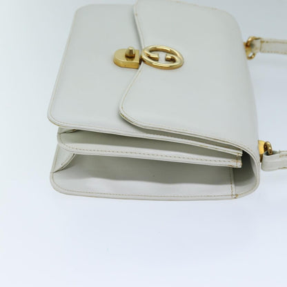 Gucci GUCCI Hand Bag Leather White Authentic yk12076