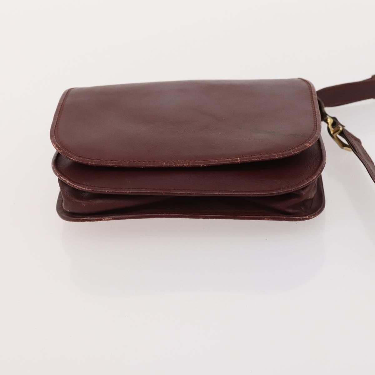 Cartier CARTIER Shoulder Bag Leather 5 Set Bordeaux Gold Authentic mr2108