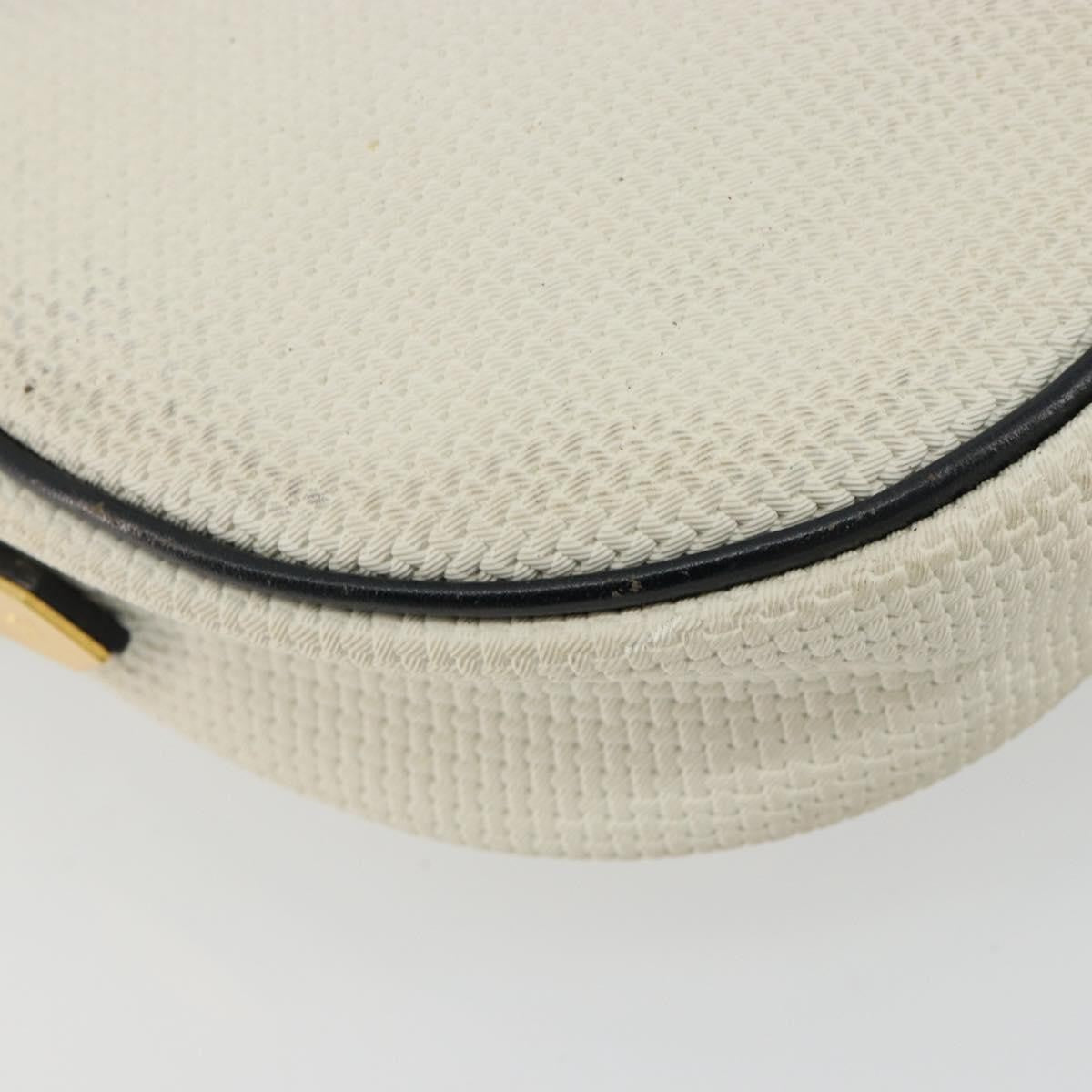 Saint Laurent SAINT LAURENT Shoulder Bag Leather White Gold Authentic 156806