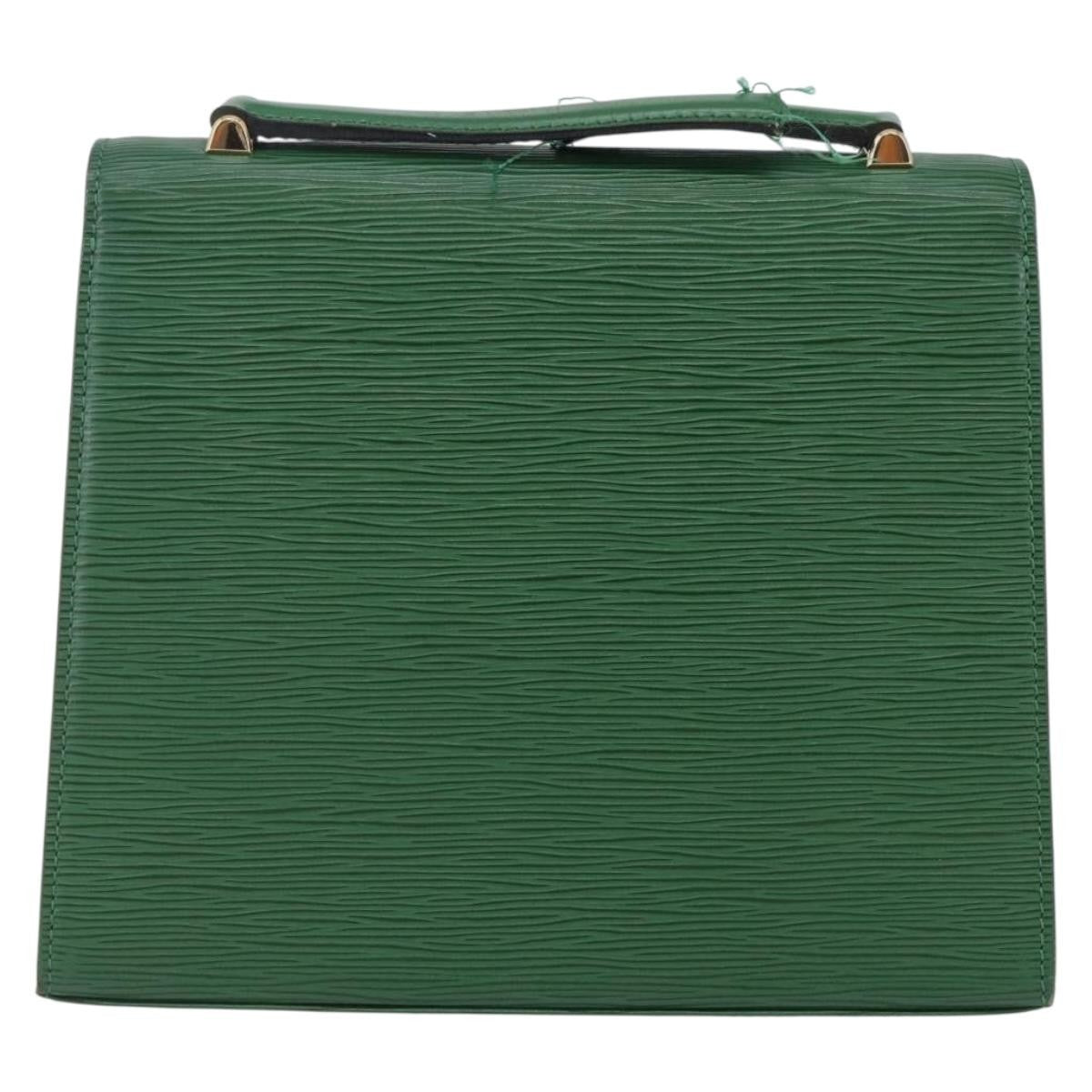 Louis Vuitton LOUIS VUITTON Epi Malesherbes Hand Bag Green M52374 LV Authentic 145346