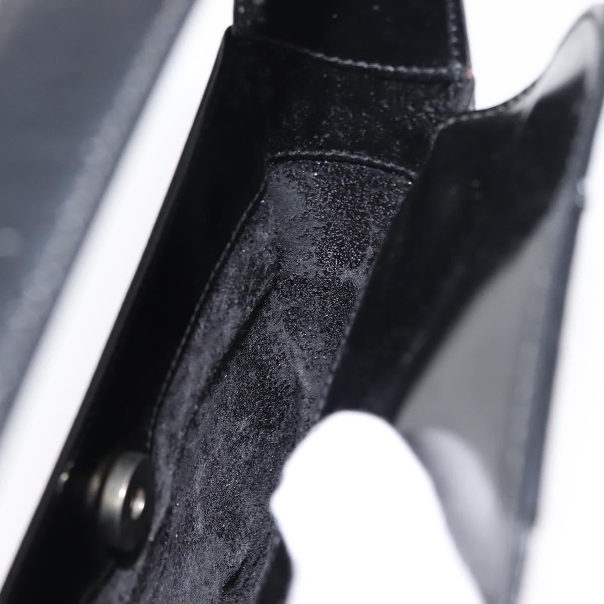 Gucci GUCCI Shoulder Bag Enamel Black Silver Authentic fm4926