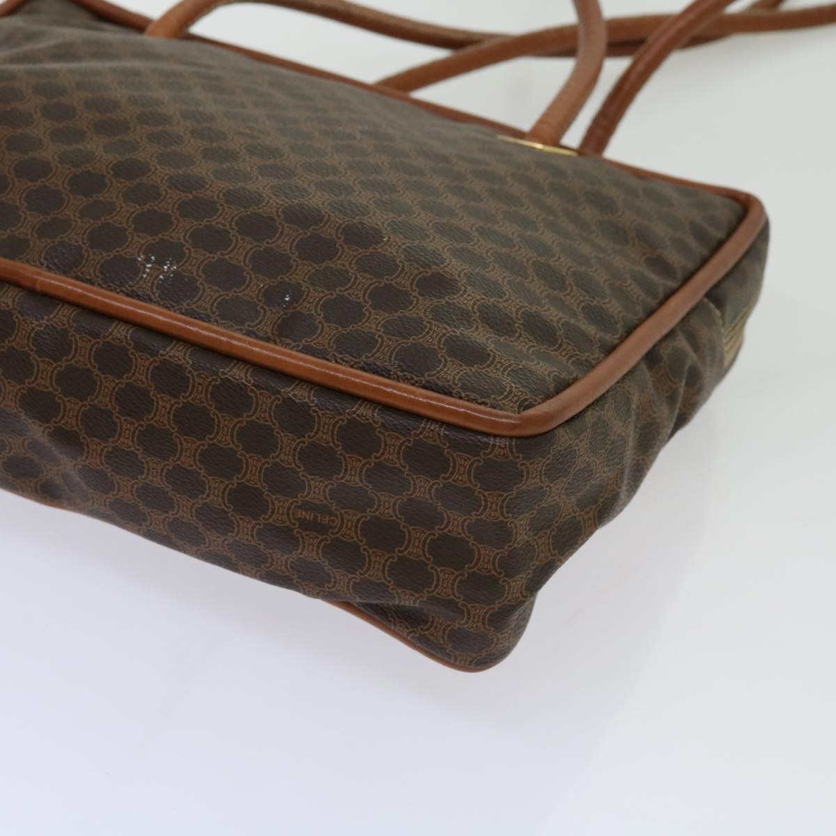 Celine CELINE Macadam Canvas Shoulder Bag PVC Brown Authentic 69901