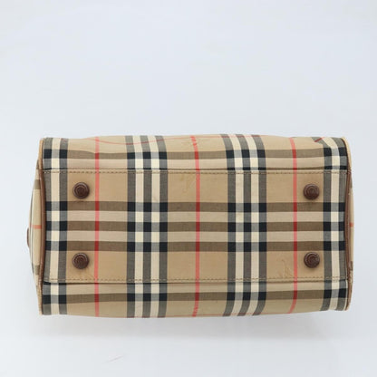 Burberry BURBERRY Nova Check Hand Bag Canvas Gold Beige Authentic bs33928