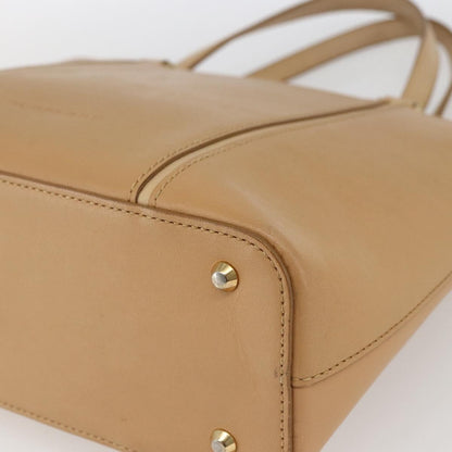 Burberry BURBERRY Hand Bag Leather Beige Gold Authentic 165049