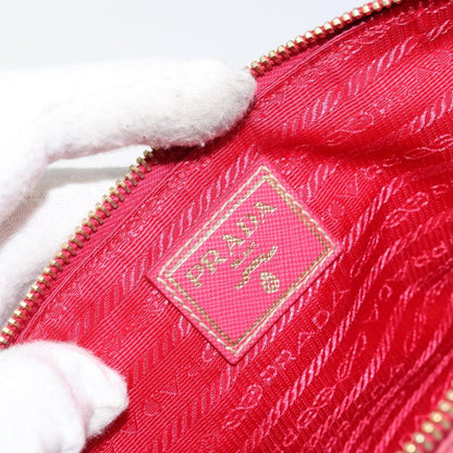 Prada PRADA Shoulder Bag Nylon Leather Pink Gold Authentic 155082