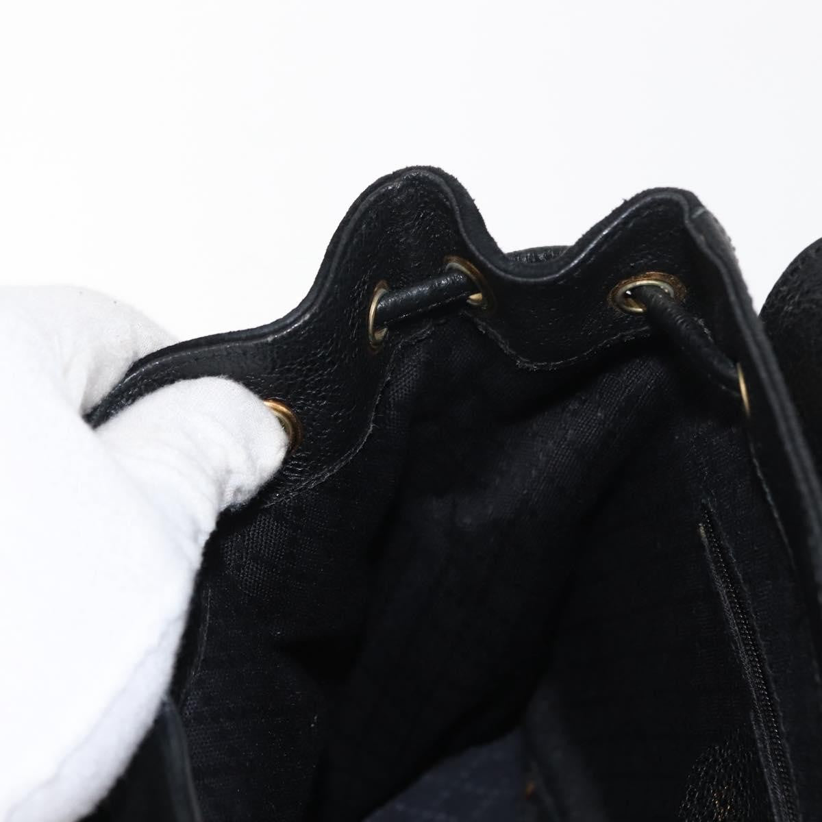 Gucci GUCCI Bamboo Backpack Suede Black Gold 003 58 0030 Authentic ep11366 Bag