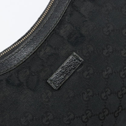 Gucci GUCCI GG Canvas Shoulder Bag Black Silver 181092 Authentic bs31680