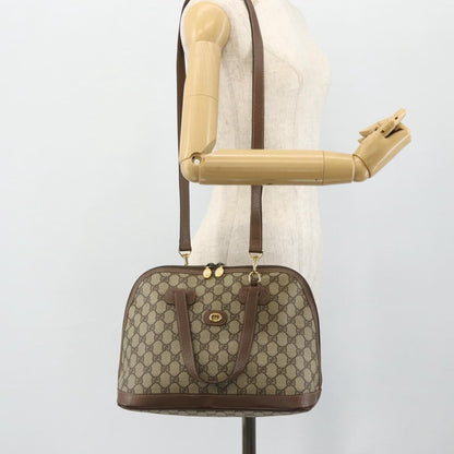 Gucci GUCCI GG Supreme Hand Bag PVC 2way Beige Gold Authentic 179199
