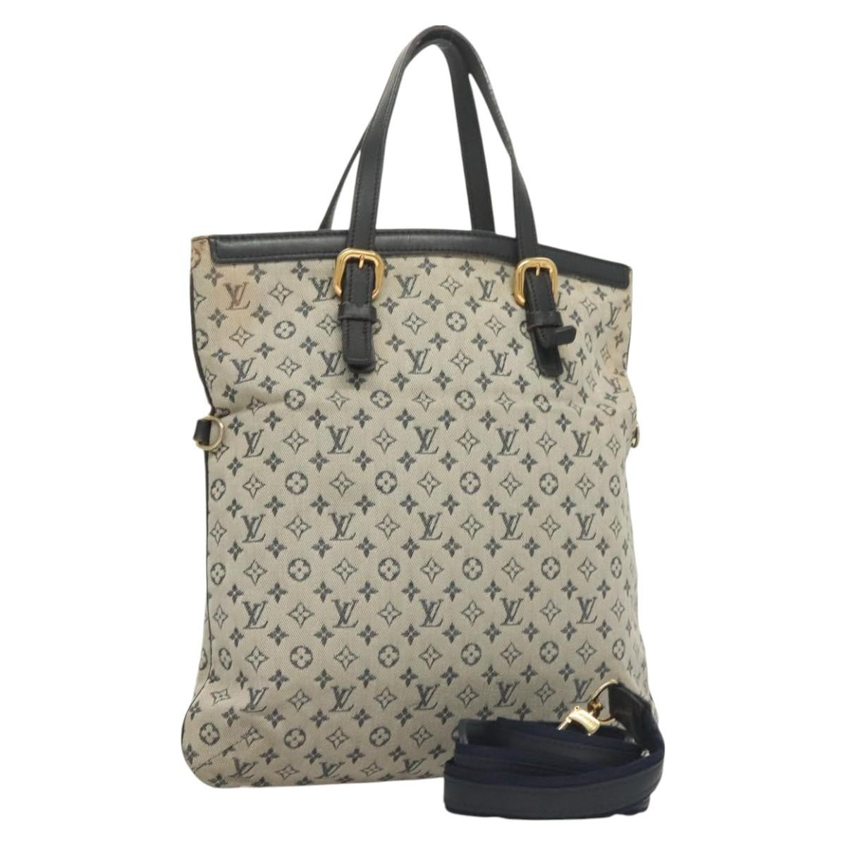 Louis Vuitton LOUIS VUITTON Monogram Mini Fran?oise Tote Bag 2way Blue M92208 LV Authentic 129802
