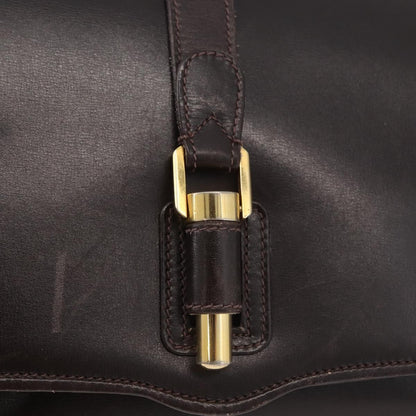 Gucci GUCCI Shoulder Bag Leather Brown Gold Authentic ep14284