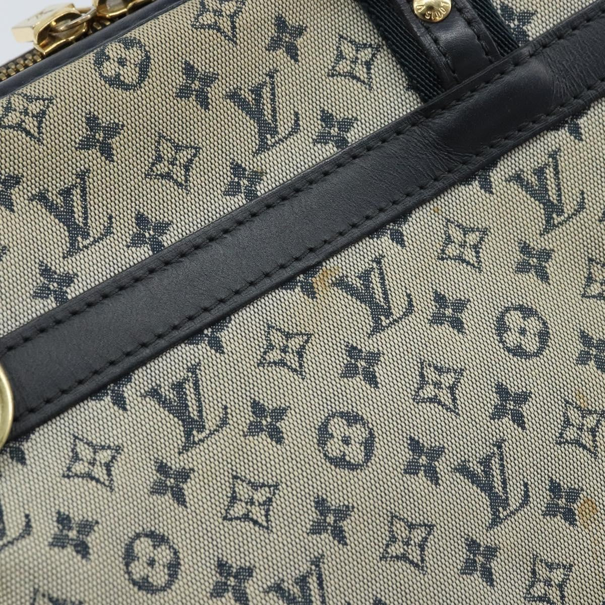 Louis Vuitton LOUIS VUITTON Monogram Mini Josephine PM Hand Bag Blue M92049 LV Authentic ep13340