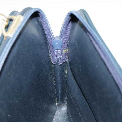 Dior Christian Dior Trotter Canvas Shoulder Bag Navy Gold Authentic 98475