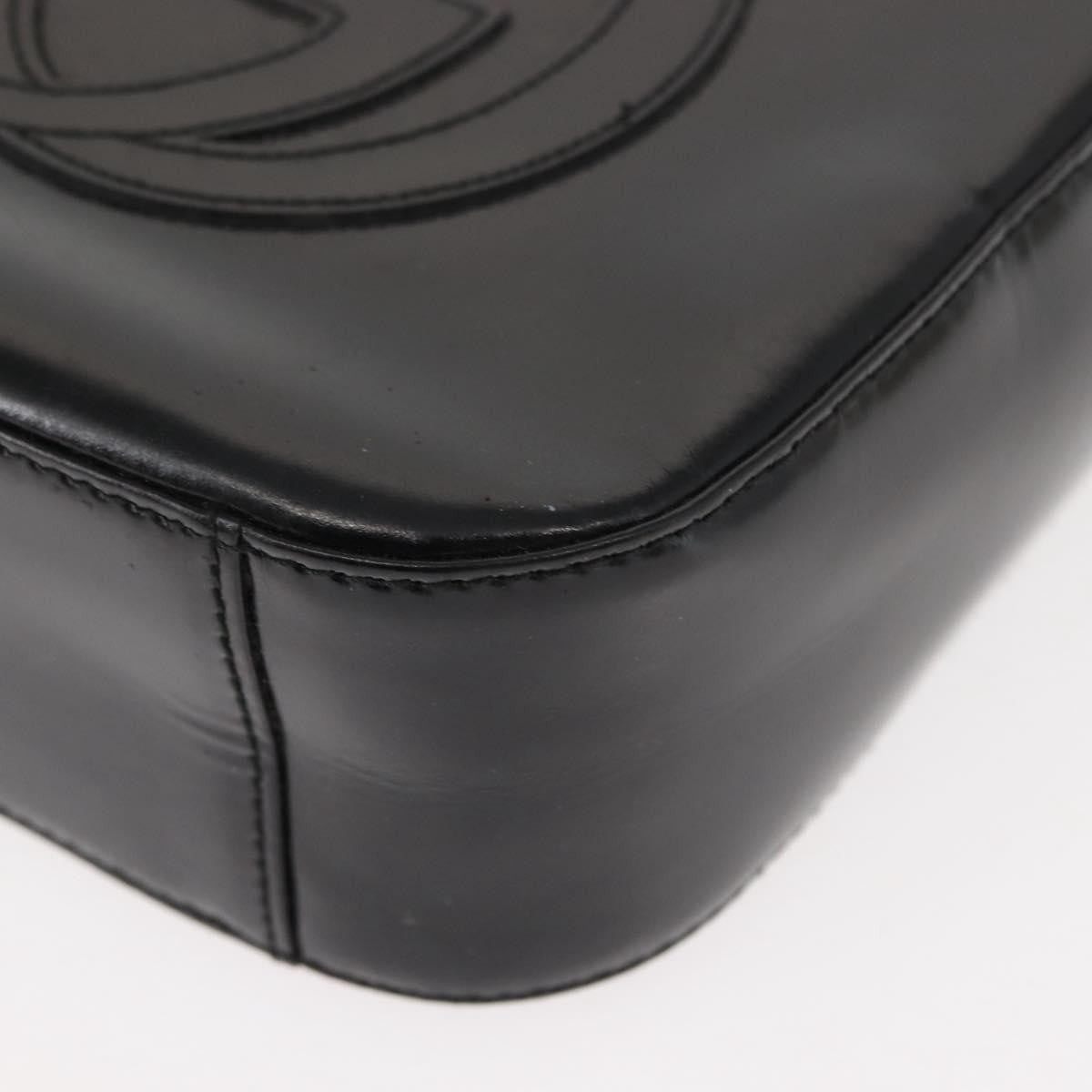 Gucci GUCCI Shoulder Bag Enamel Black Silver Authentic fm4926