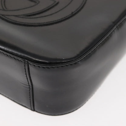 Gucci GUCCI Shoulder Bag Enamel Black Silver Authentic fm4926