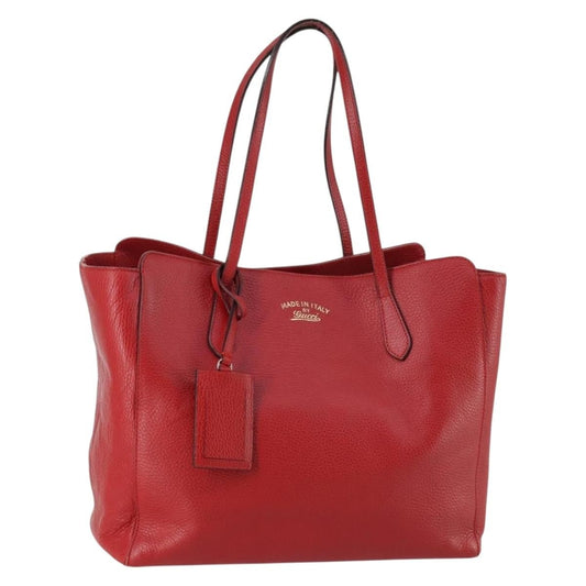 Gucci GUCCI Swing Tote Bag Leather Red Gold 354397 Authentic 144275