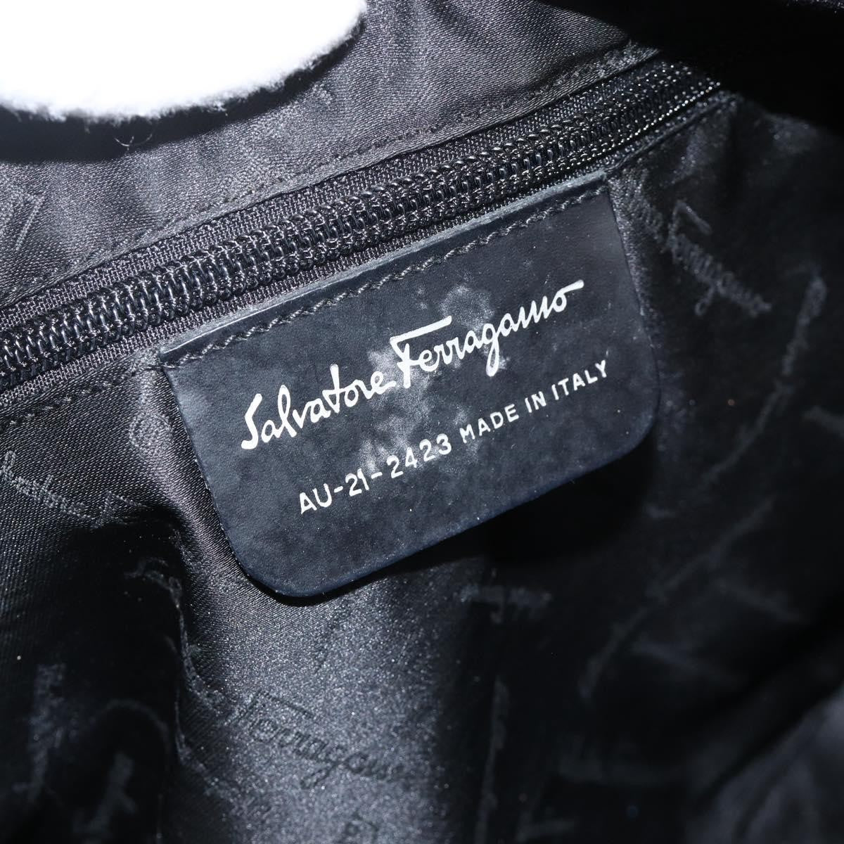 Salvatore Ferragamo Salvatore Ferragamo Tote Bag Nylon Black Silver Authentic ka3842
