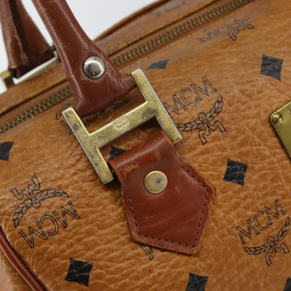 MCM MCM Logogram Vicetos Boston Bag PVC Leather Brown Gold Authentic gh904
