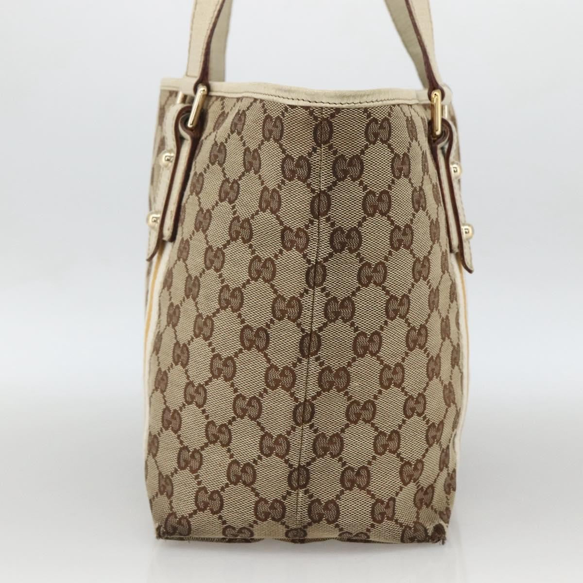 Gucci GUCCI GG Canvas Sherry Line Hand Bag Beige Gold 137396 Authentic ep13635