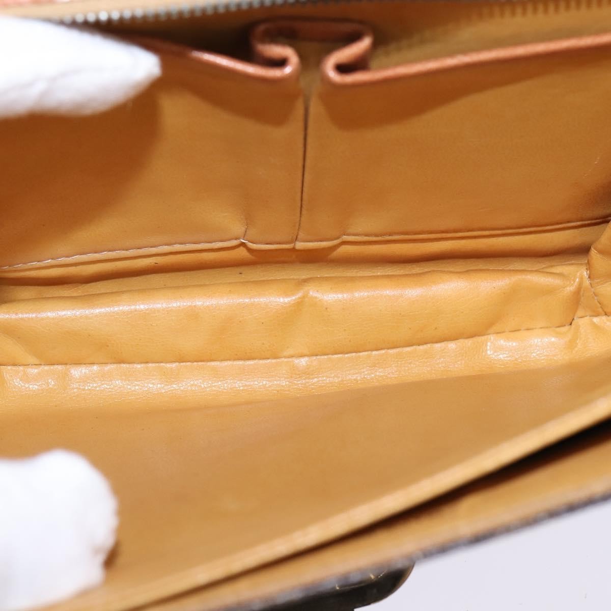 Celine CELINE Macadam Canvas Shoulder Bag PVC Leather Brown Gold Authentic 128916