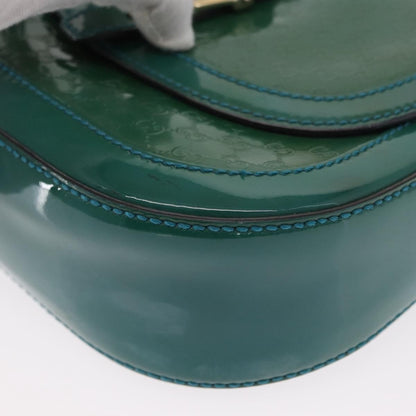 Gucci GUCCI Micro GG Canvas Shoulder Bag Enamel Outlet Turquoise Blue Gold Authentic ka641