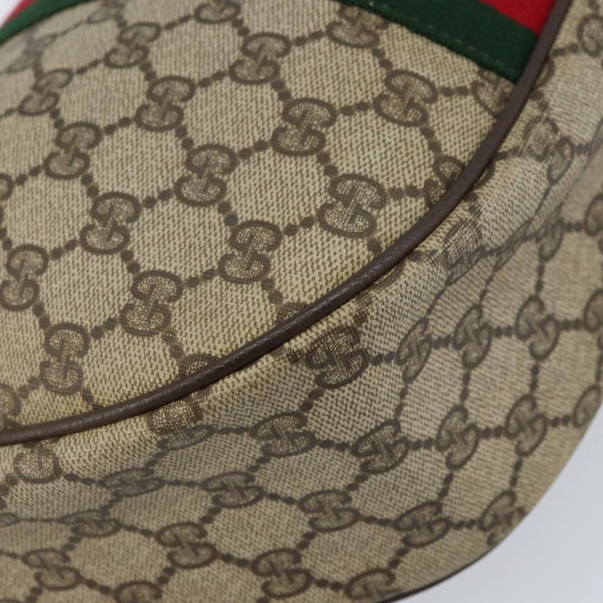 Gucci GUCCI Web Sherry Line GG Supreme Shoulder Bag PVC Beige Gold 010 378 Authentic 172377