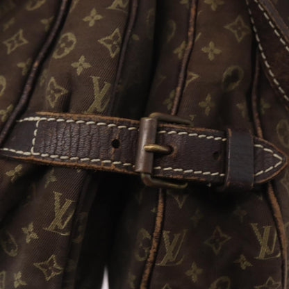 Louis Vuitton LOUIS VUITTON Monogram Mini Lin SaumurPM Shoulder Bag Brown M95227 Authentic BSZ306