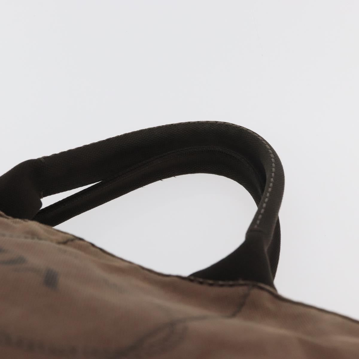Prada PRADA Canapa MM Hand Bag Canvas Brown Gold Authentic 176198