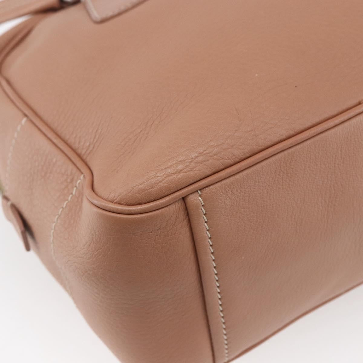 Prada PRADA Hand Bag Leather Silver Beige Authentic ka117