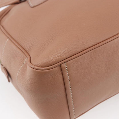 Prada PRADA Hand Bag Leather Silver Beige Authentic ka117