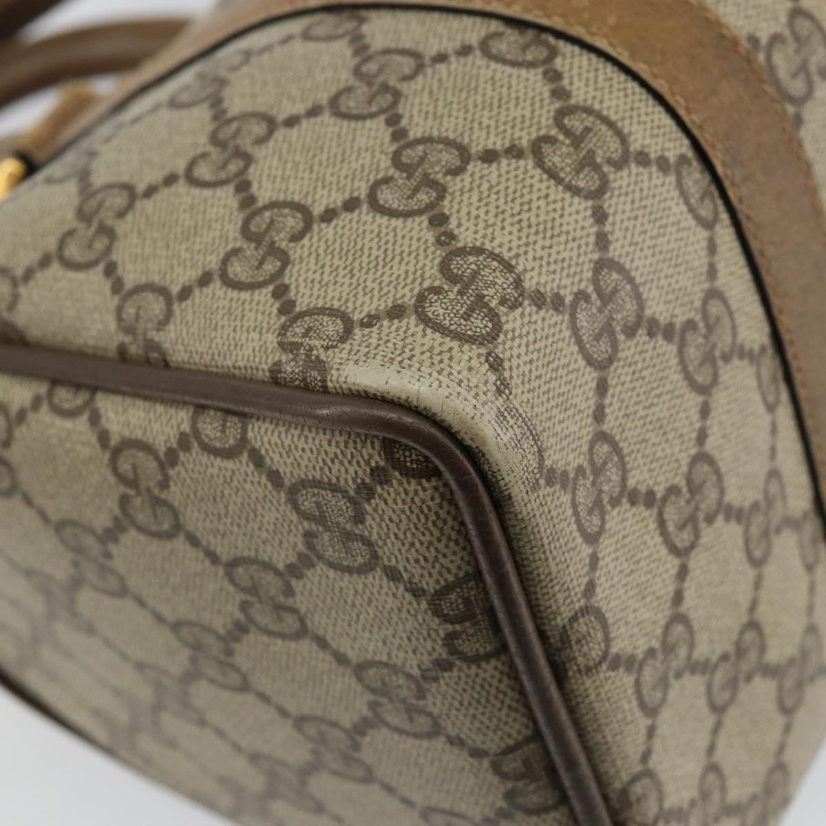 Gucci GUCCI GG Supreme Web Sherry Line Boston Bag PVC Beige Gold 40 02 006 Authentic 144227